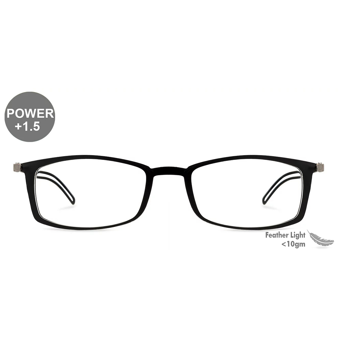 ThinOptics Black Full Rim Rectangle ThinOptics Brookyln Frontpage Reading    Only For  1 50 Power right side