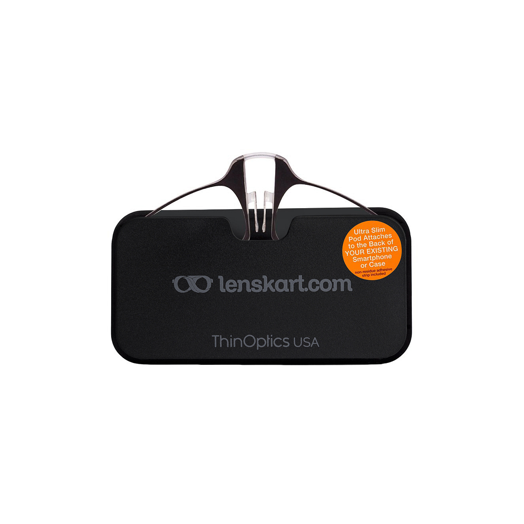 ThinOptics Black Full Rim Rectangle ThinOptics Go-Reader Glasses With Case Only for 2 5 Prefitted Powers left side