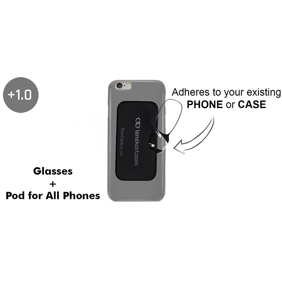 ThinOptics Black Full Rim Rectangle ThinOptics Go-Reader Glasses With Case Only for 1 Prefitted Powers right side