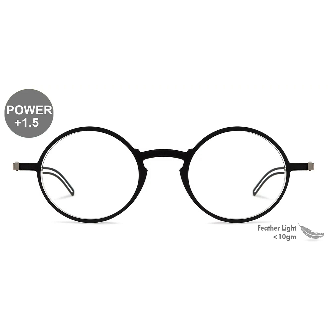 ThinOptics Black Full Rim Round ThinOptics Manhattan Frontpage Reading    Only For  1 50 Power right side