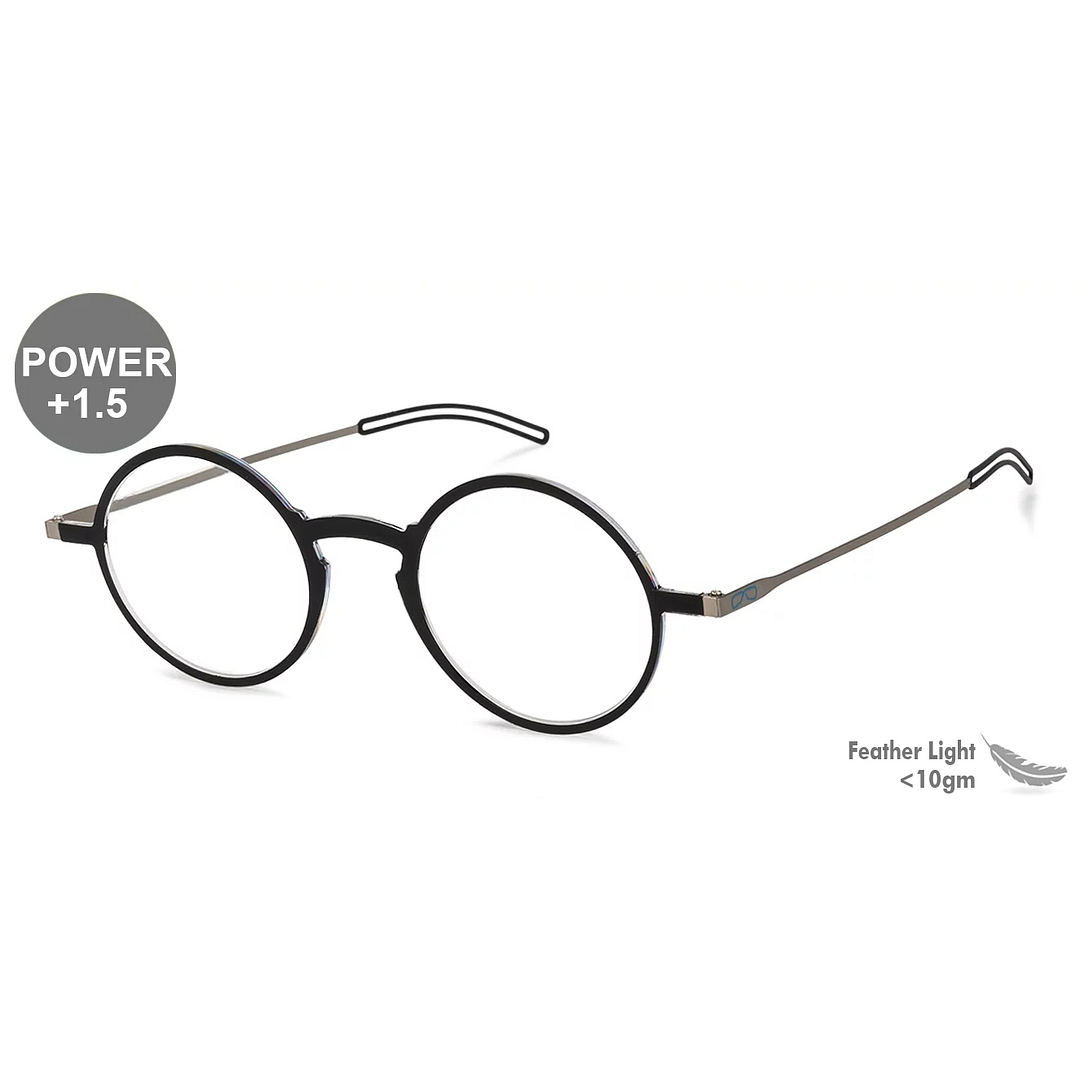 ThinOptics Black Full Rim Round ThinOptics Manhattan Frontpage Reading    Only For  1 50 Power right side