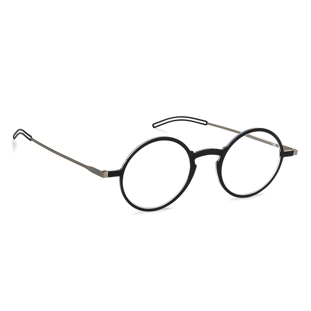 ThinOptics Black Full Rim Round ThinOptics Manhattan Frontpage Reading    Only For  2 00 Power right side