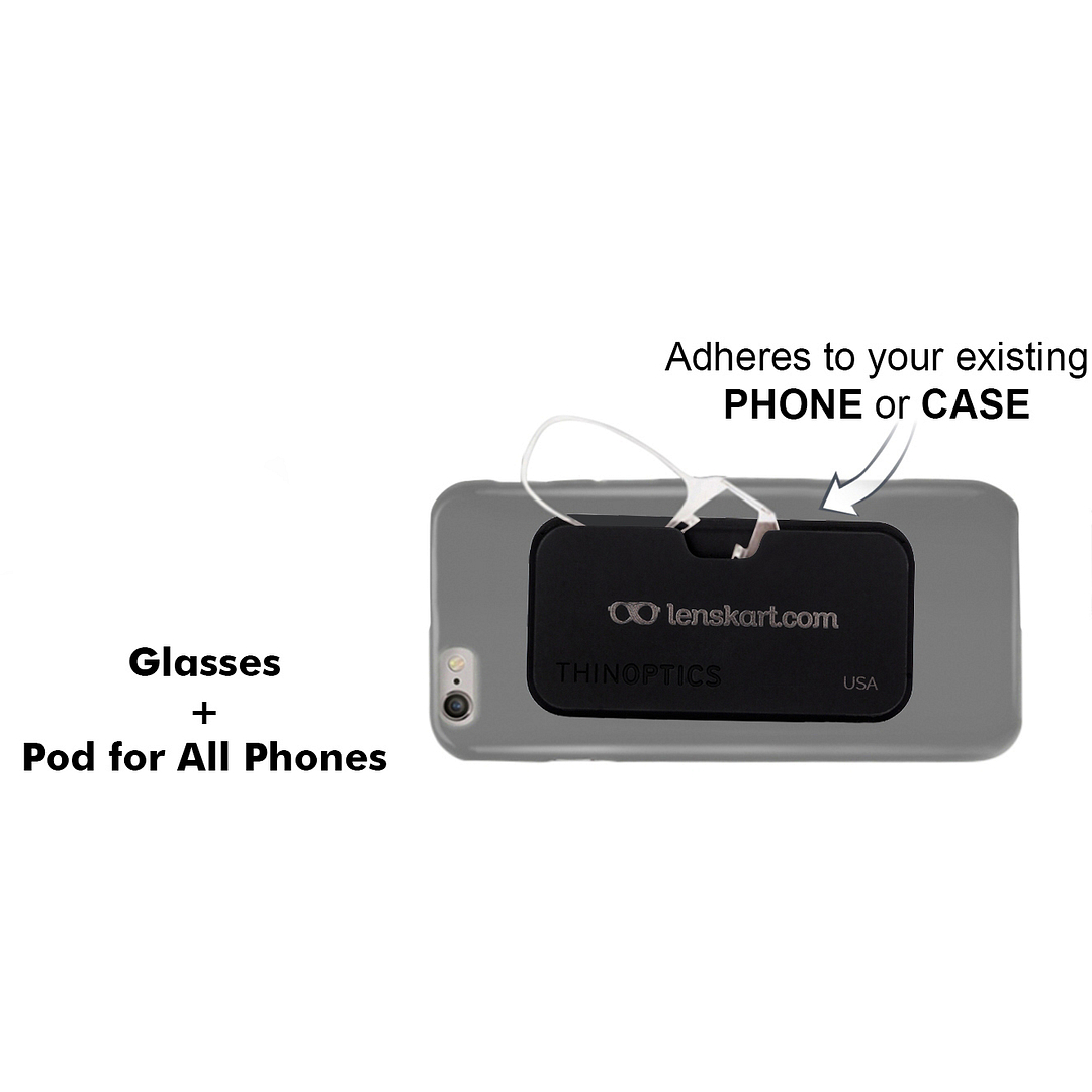 ThinOptics Clear Full Rim Rectangle ThinOptics Reading Glasses With Case Reading    Only For  1 00 Power left side