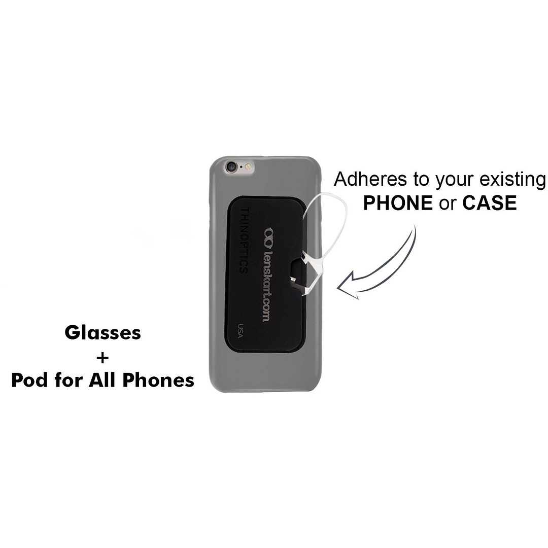 ThinOptics Clear Full Rim Rectangle ThinOptics Reading Glasses With Case Reading    Only For  1 00 Power right side