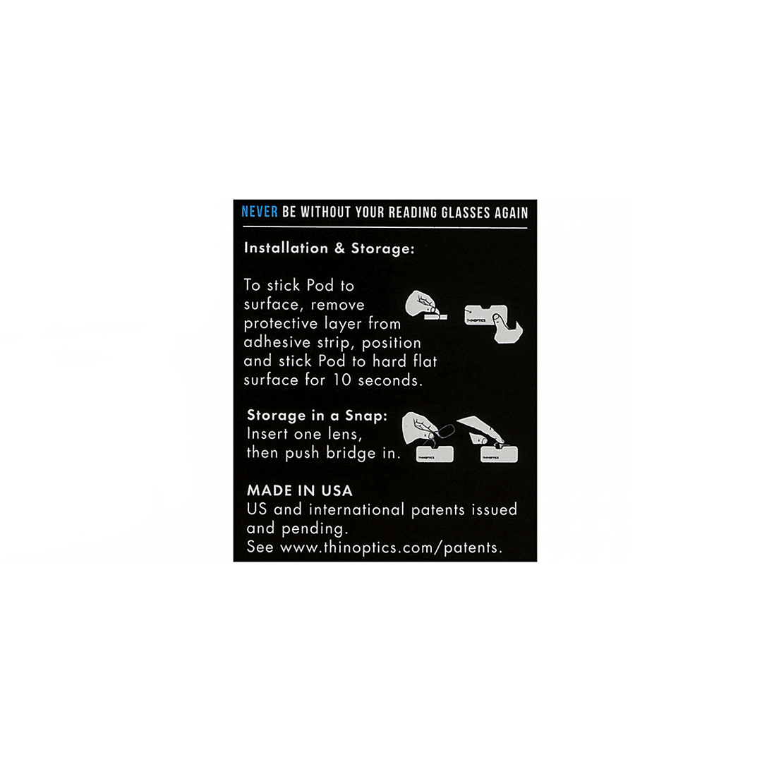 ThinOptics Clear Full Rim Rectangle ThinOptics Reading Glasses With Case Reading    Only For  1 00 Power right side