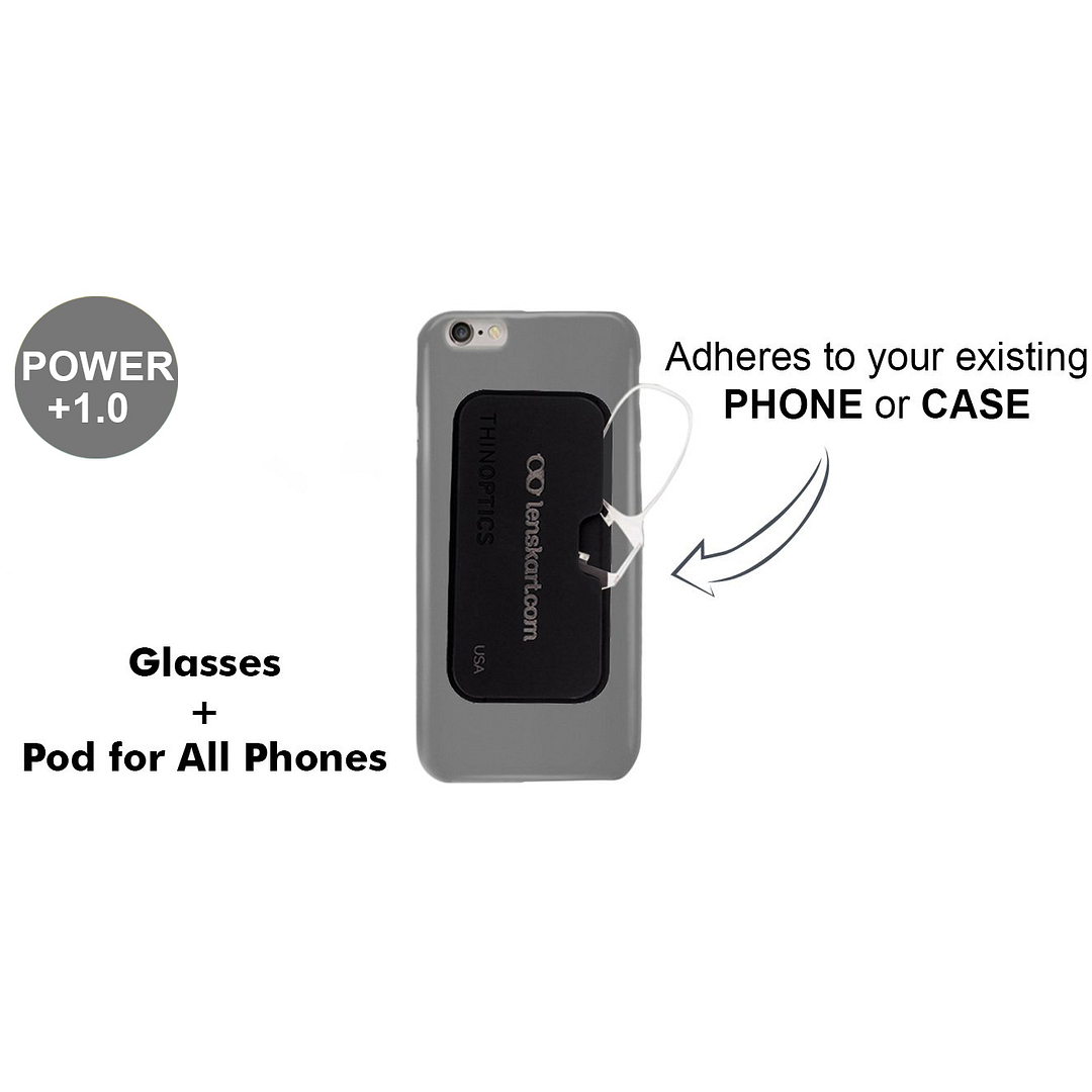 ThinOptics Clear Full Rim Rectangle ThinOptics Reading Glasses With Case Reading    Only For  1 00 Power right side