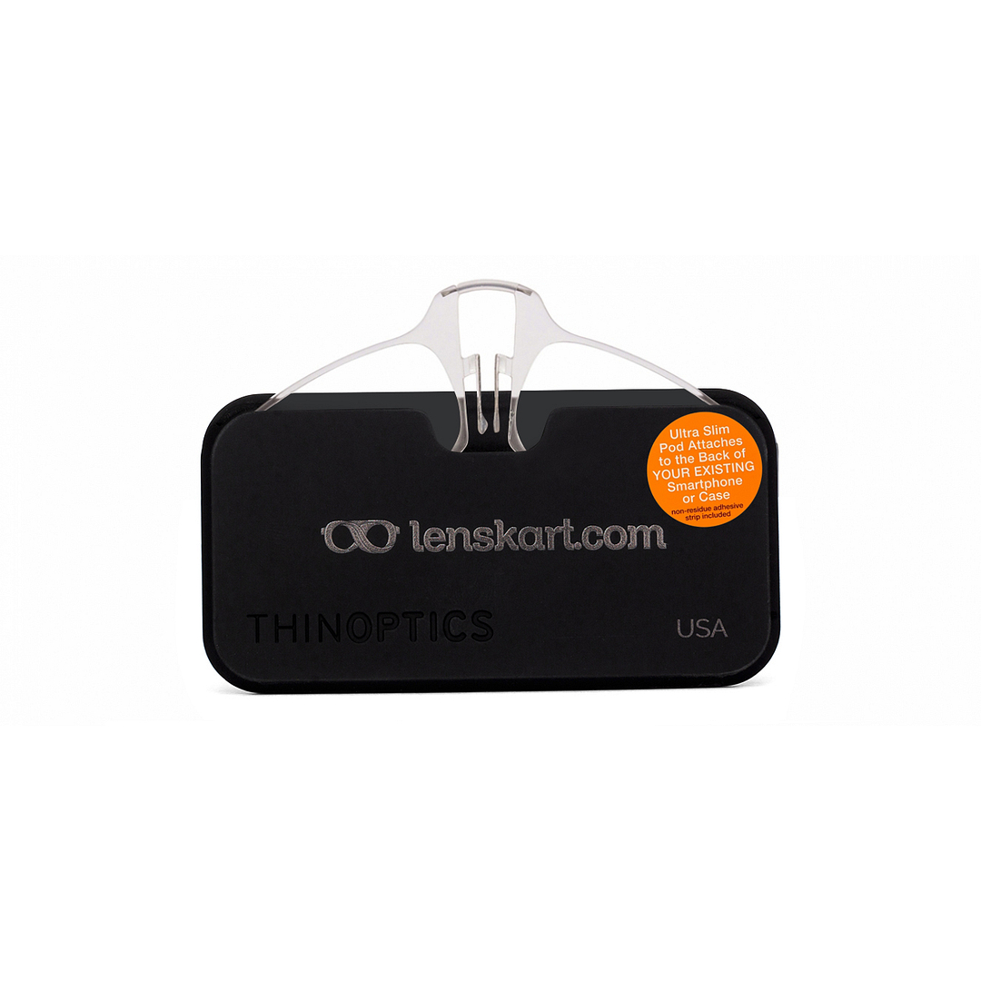 ThinOptics Clear Full Rim Rectangle ThinOptics Reading Glasses With Case Reading    Only For  1 00 Power right side