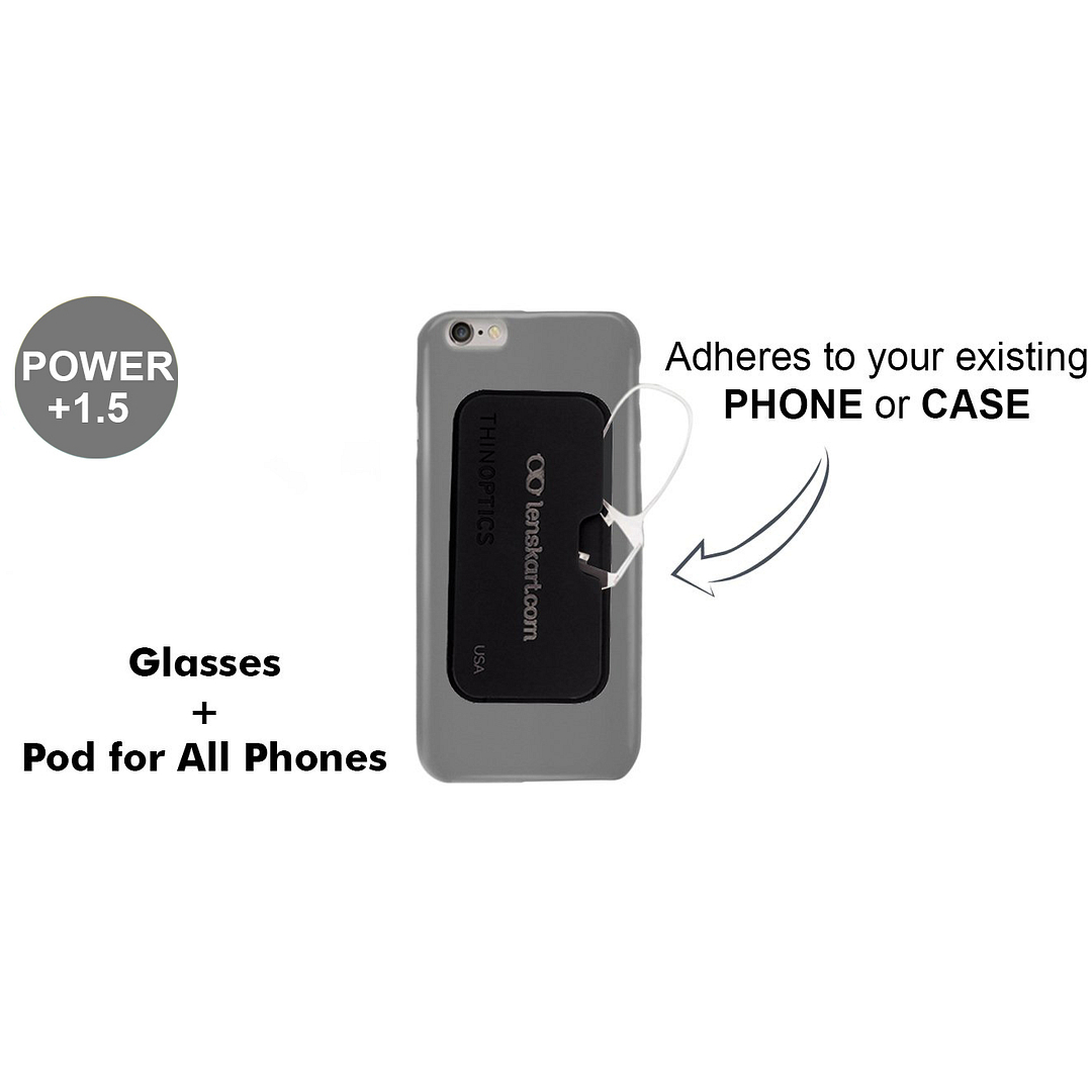 ThinOptics Clear Full Rim Rectangle ThinOptics Reading Glasses With Case - TO Reading    Only For  1 50 Power right side