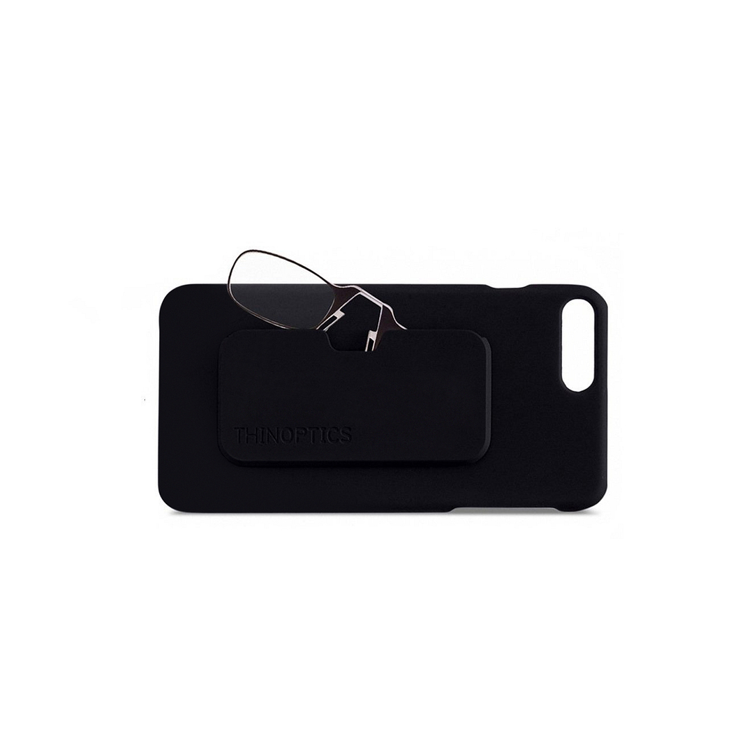 ThinOptics Black Full Rim Rectangle Thinoptics With IPhone 7 Cover Reading Only For 1 5 Power left side