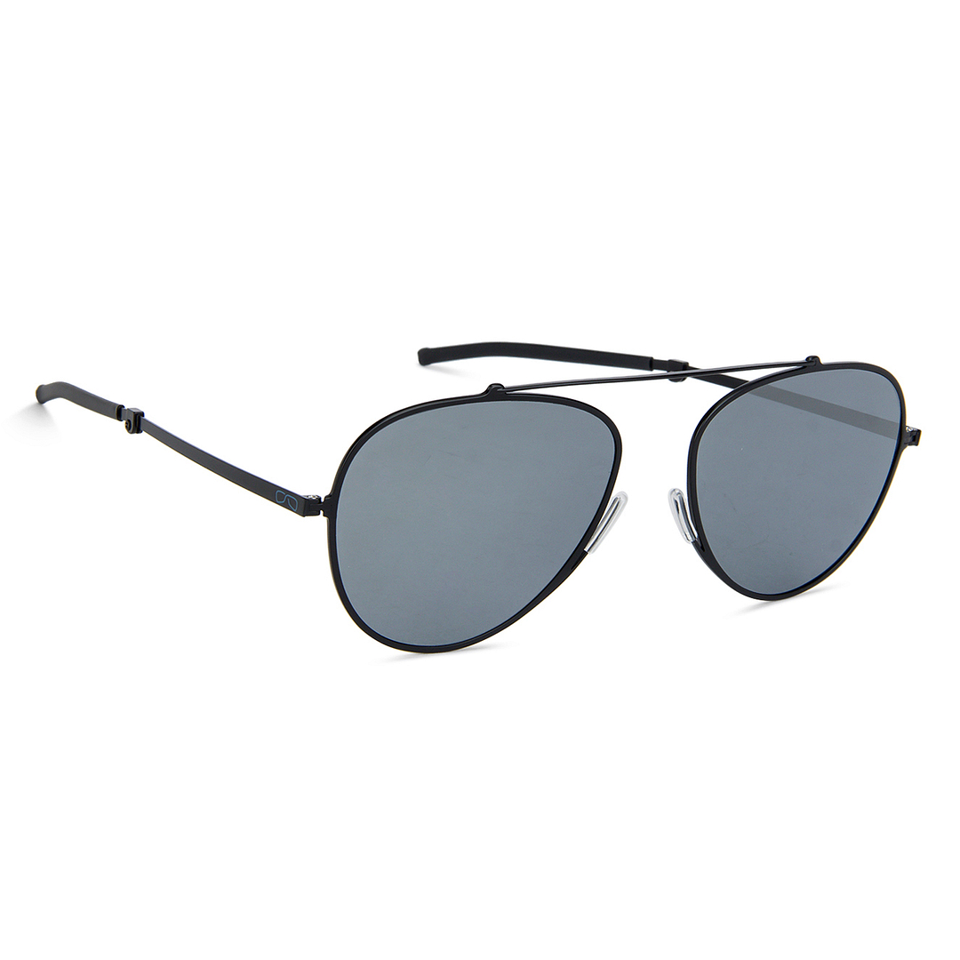 ThinOptics Black Full Rim Aviator left side