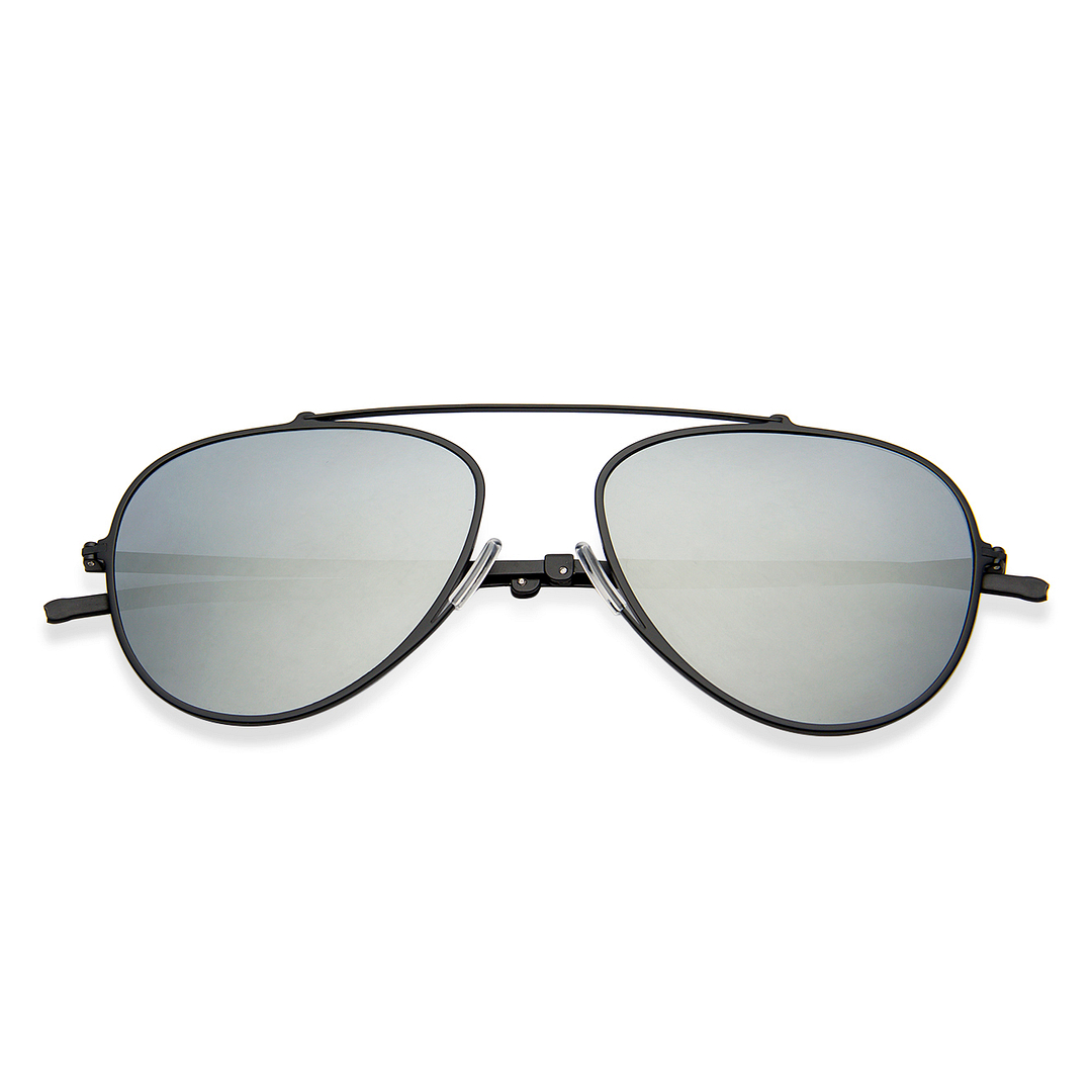 ThinOptics Black Full Rim Aviator left side