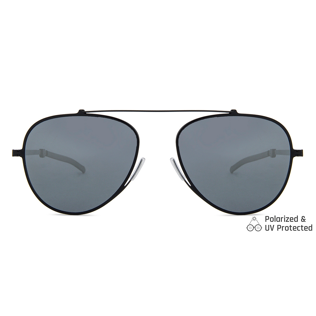 ThinOptics Black Full Rim Aviator left side