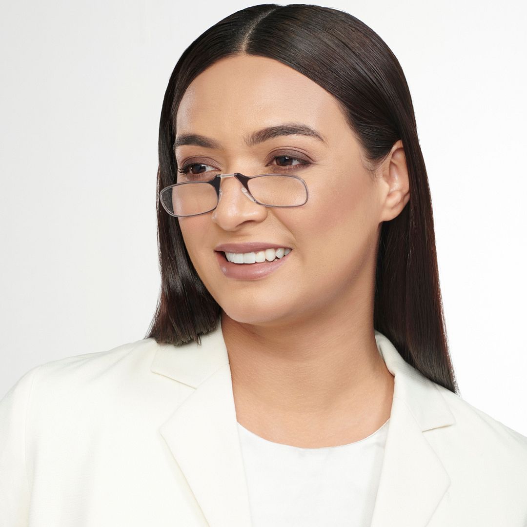 ThinOptics Black Full Rim Rectangle ThinOptics Go-Reader Glasses With Case Only for 1 Prefitted Powers left side