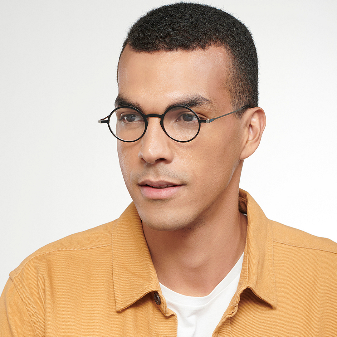 ThinOptics Black Full Rim Round ThinOptics Manhattan Frontpage Reading    Only For  1 50 Power left side