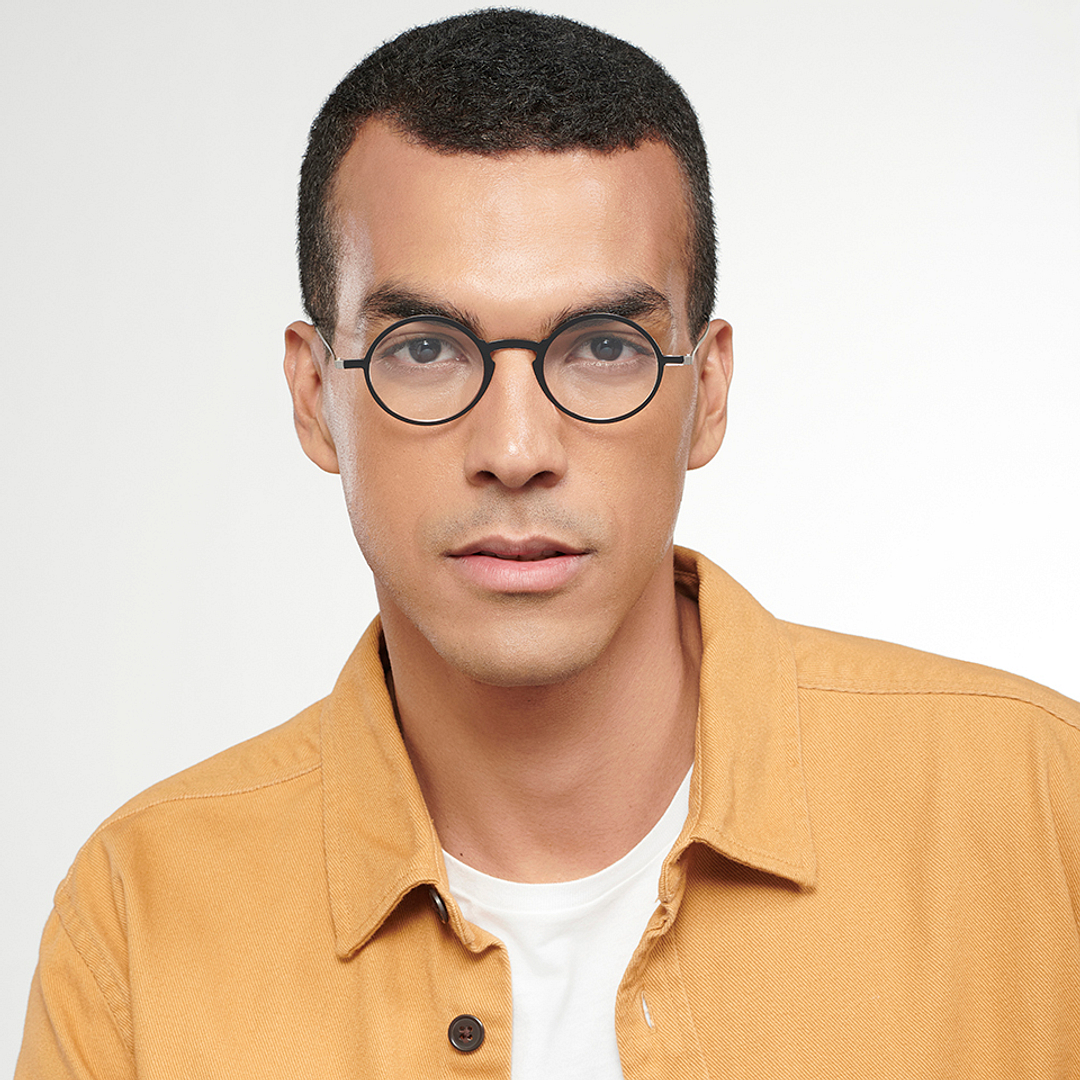 ThinOptics Black Full Rim Round ThinOptics Manhattan Frontpage Reading    Only For  2 00 Power right side