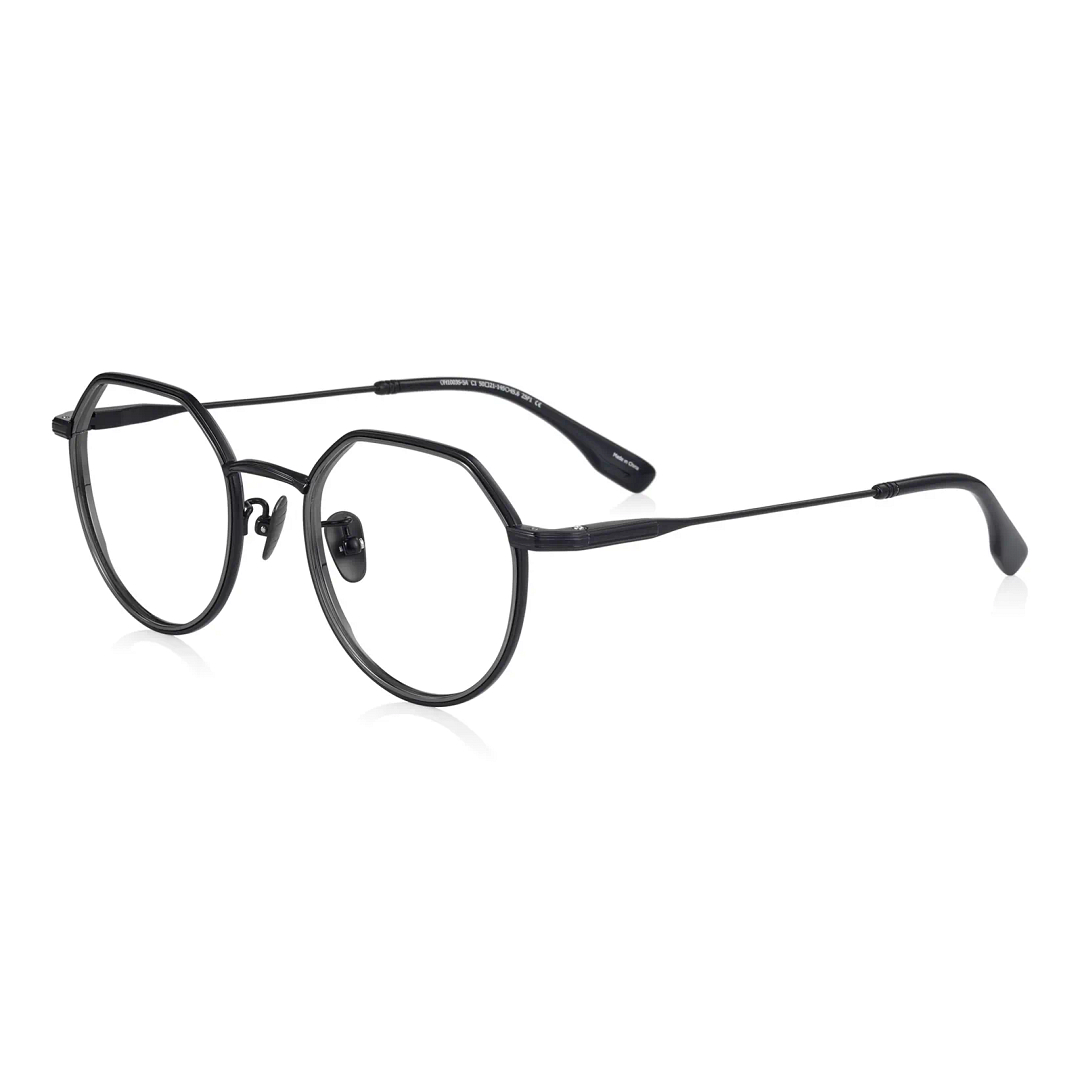 THE ONE Matte Black Full Rim Boston left side