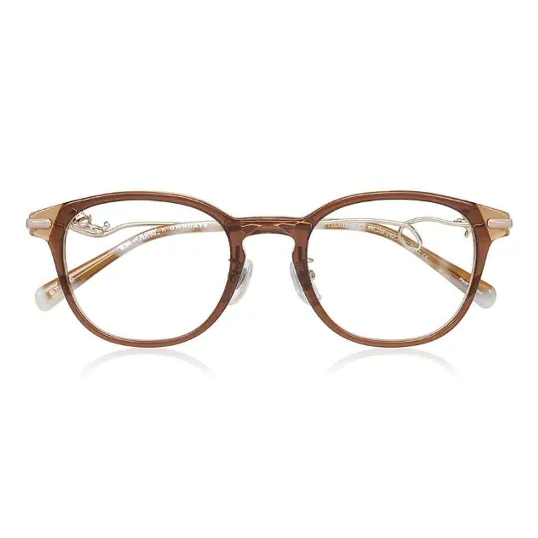 TOM and JERRY × OWNDAYS Brown Full Rim Wellington right side