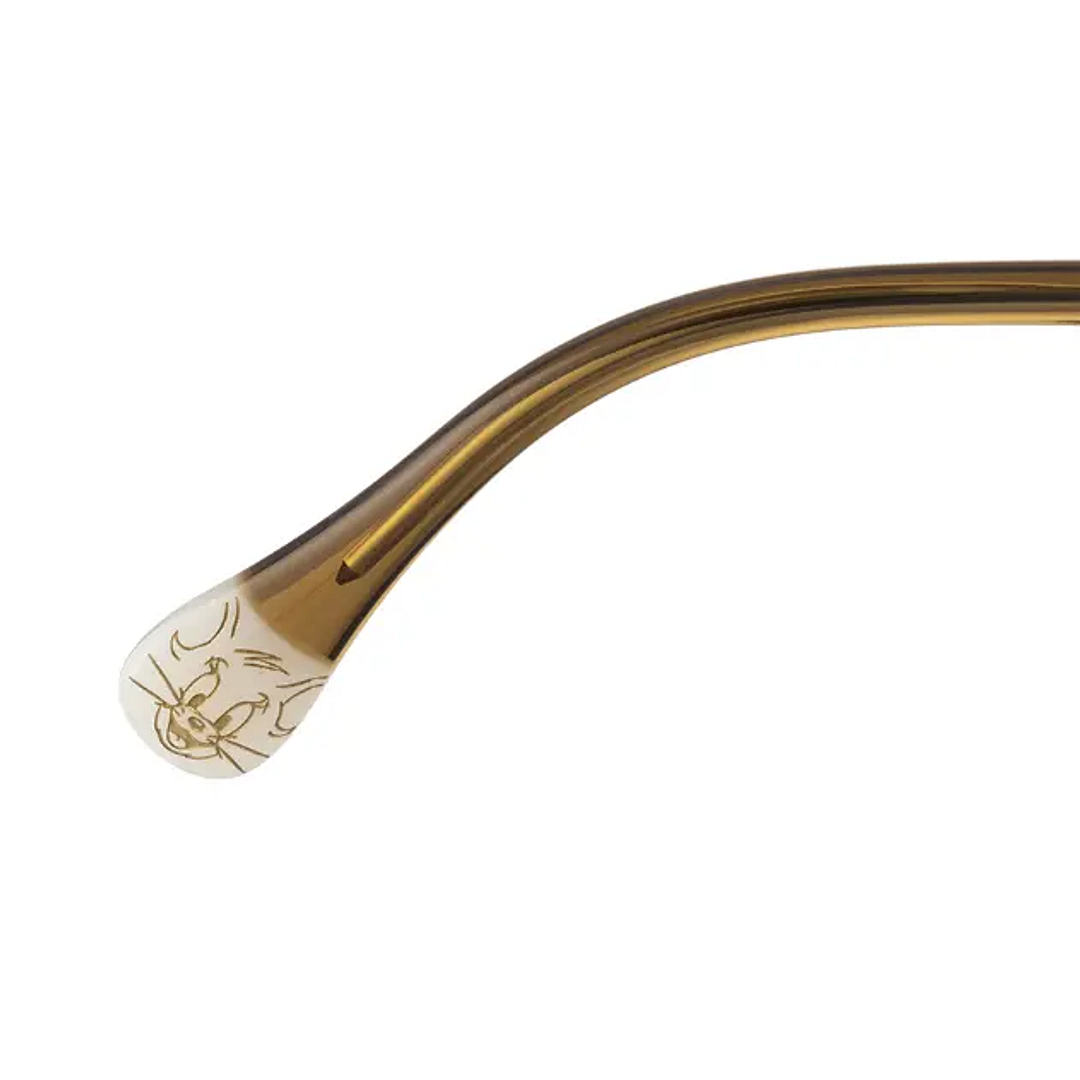 TOM and JERRY × OWNDAYS Brown Full Rim Boston right side