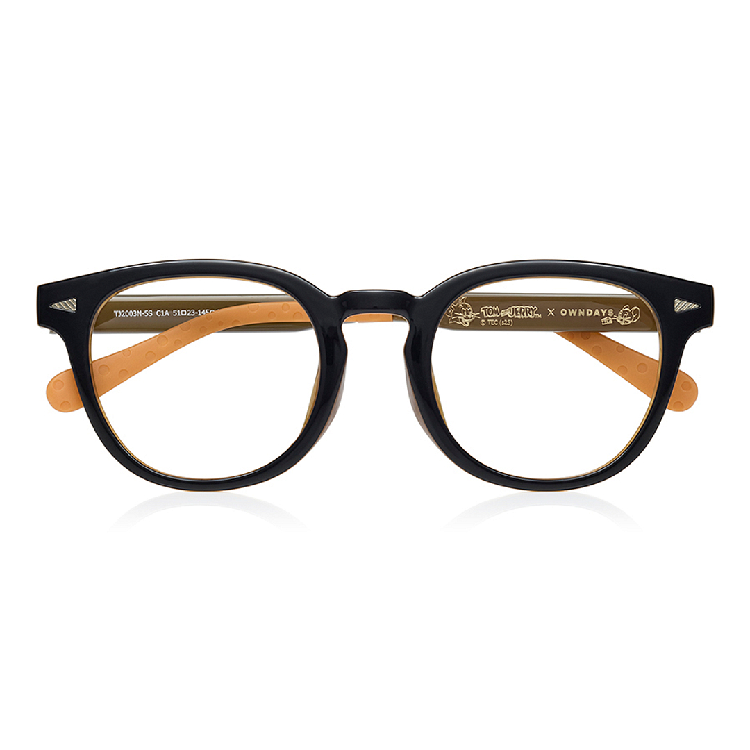TOM and JERRY × OWNDAYS Black Full Rim Wellington left side