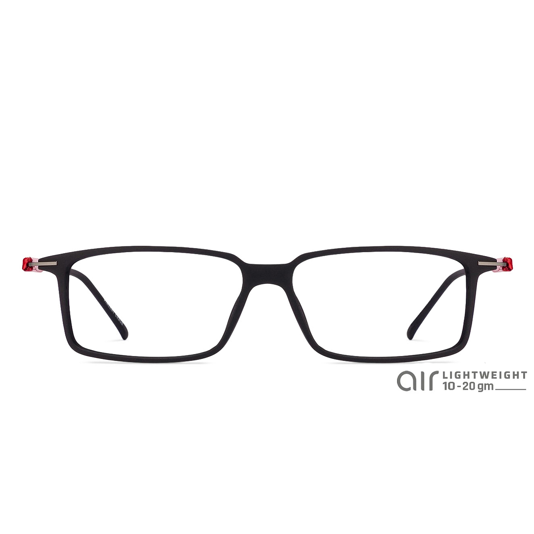 Lenskart Lenskart TOI Special: Matte Black Red Gunmetal Black Full Rim Rectangle Lenskart TOI Special SCALR 7032-1-C3 left side