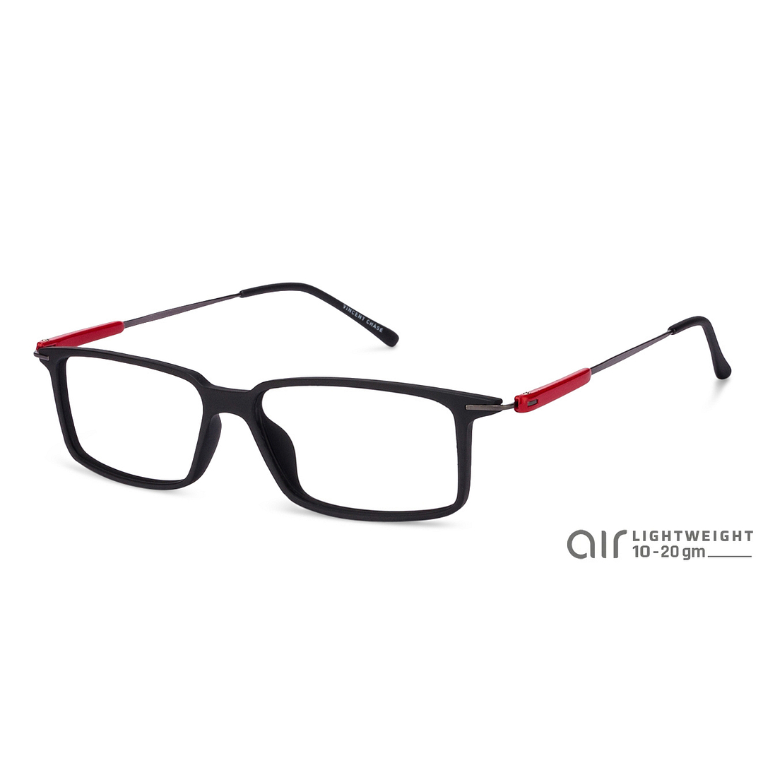 Lenskart Lenskart TOI Special: Matte Black Red Gunmetal Black Full Rim Rectangle Lenskart TOI Special SCALR 7032-1-C3 right side
