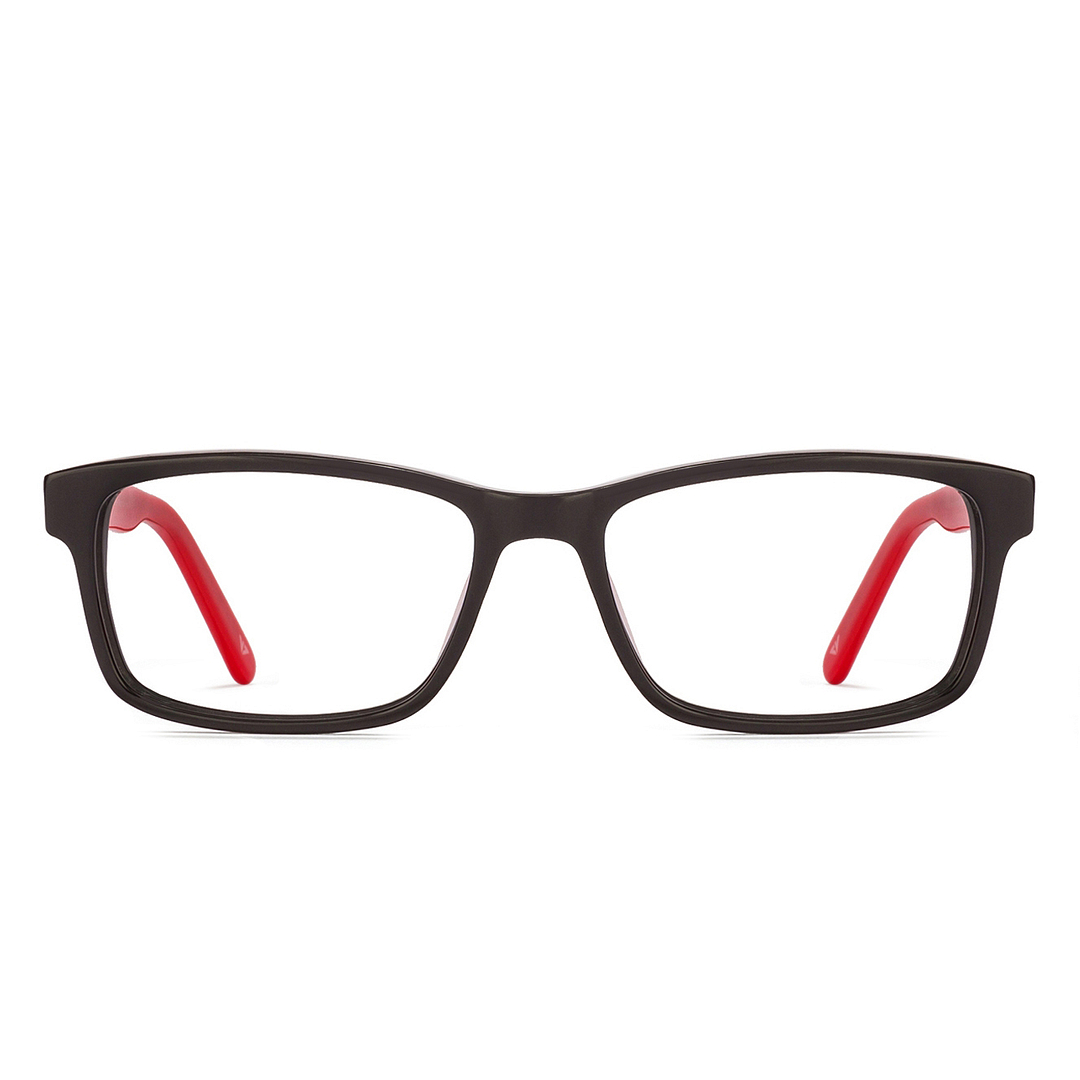 Lenskart Lenskart TOI Special: Black Red Full Rim Rectangle  Lenskart TOI Special Classic Acetate VC 1489-C5 left side