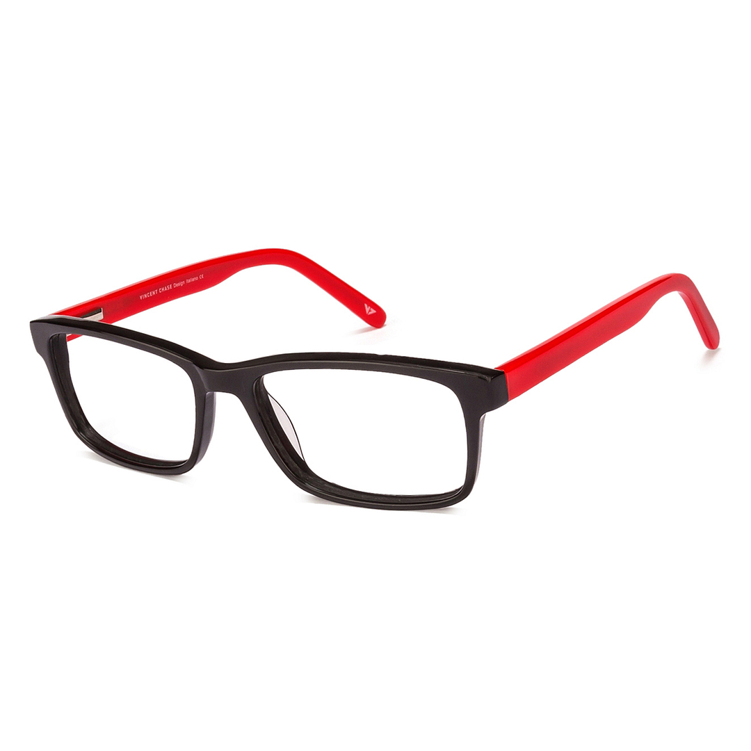 Lenskart Lenskart TOI Special: Black Red Full Rim Rectangle  Lenskart TOI Special Classic Acetate VC 1489-C5 right side