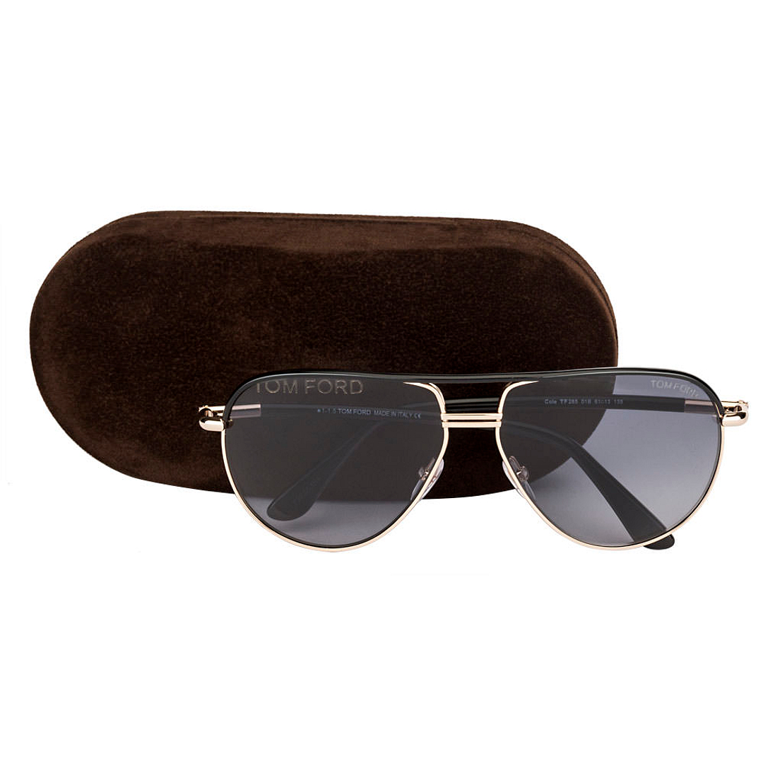 Tom Ford Black Full Rim Aviator left side