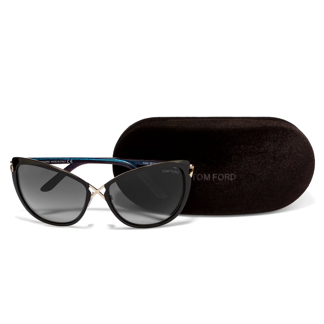 BRANDED Black Full Rim Cat Eye left side