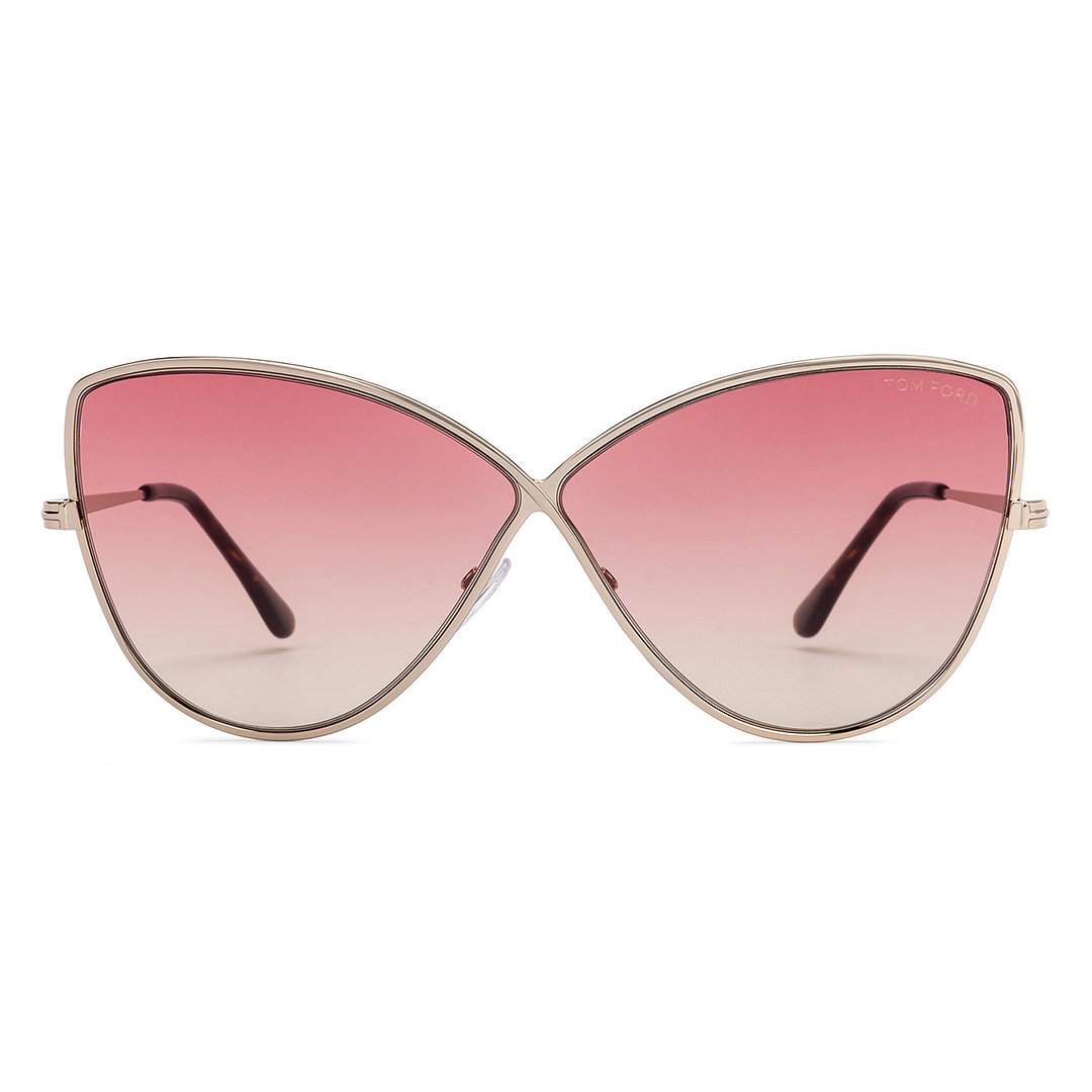 BRANDED Gold Full Rim Cat Eye left side