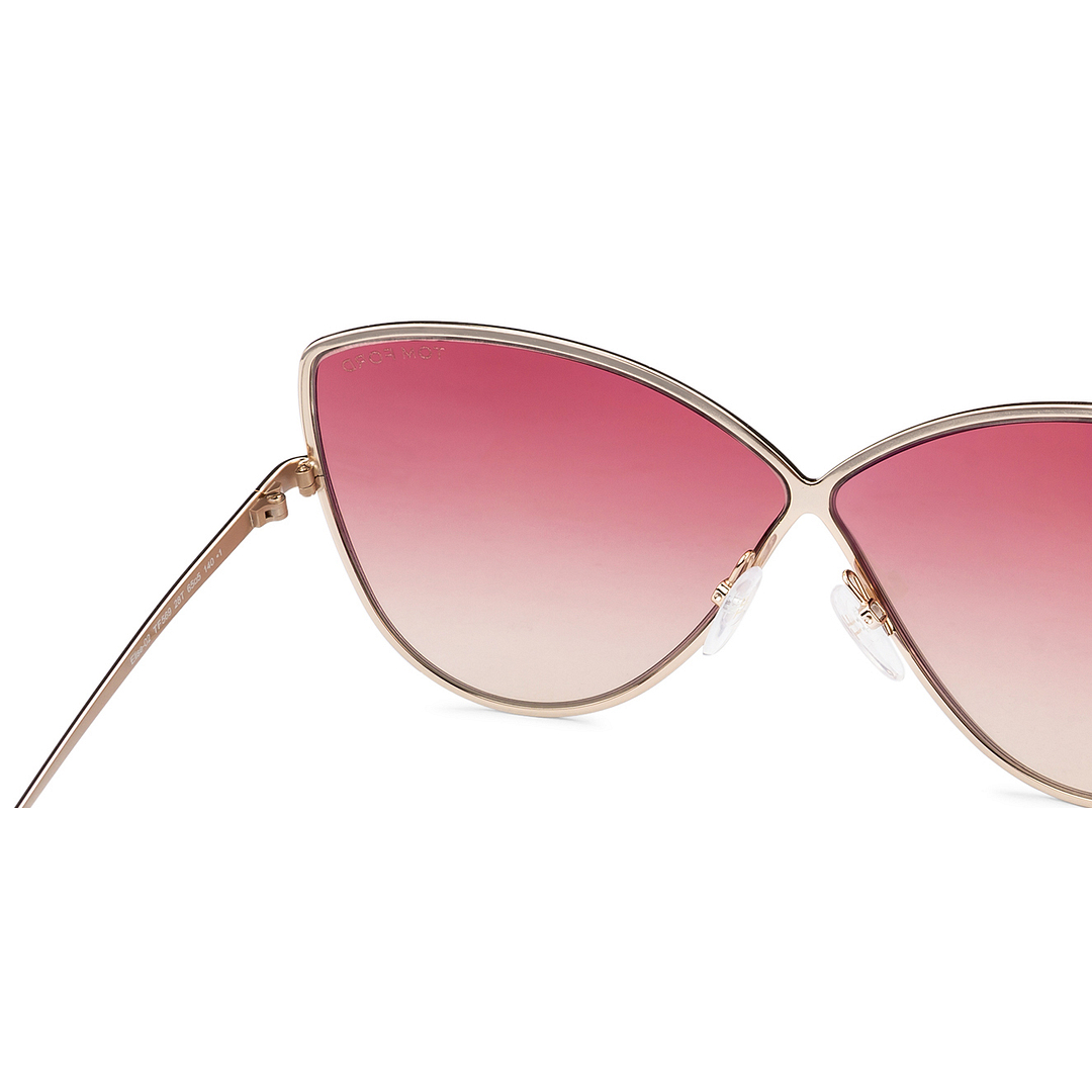 BRANDED Gold Full Rim Cat Eye left side