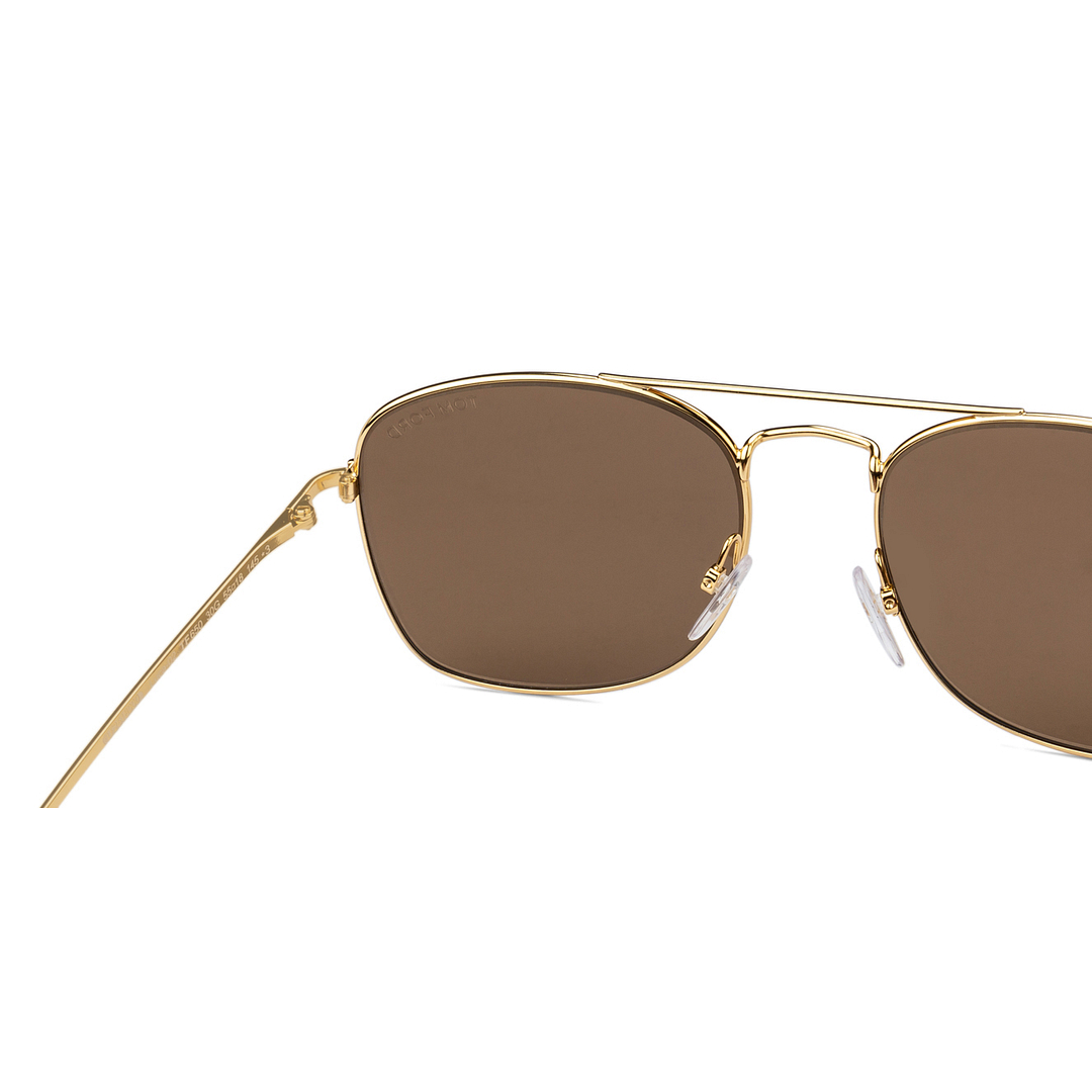 BRANDED Gold Full Rim Square left side