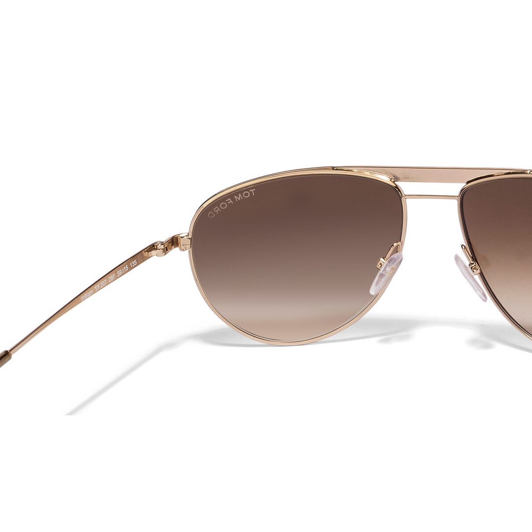 BRANDED Gold Full Rim Aviator left side