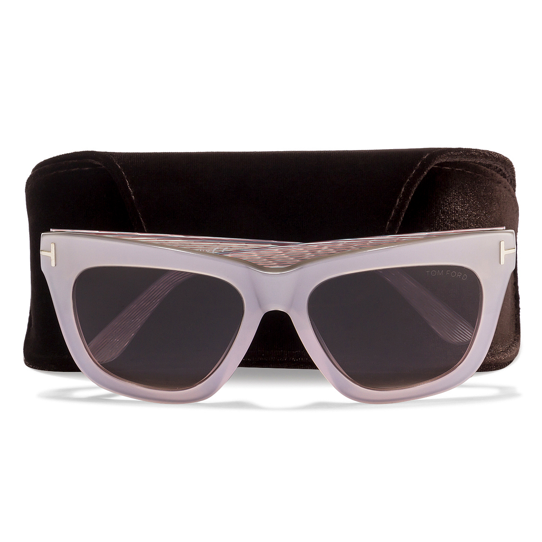 Tom Ford Light Grey Full Rim Square left side