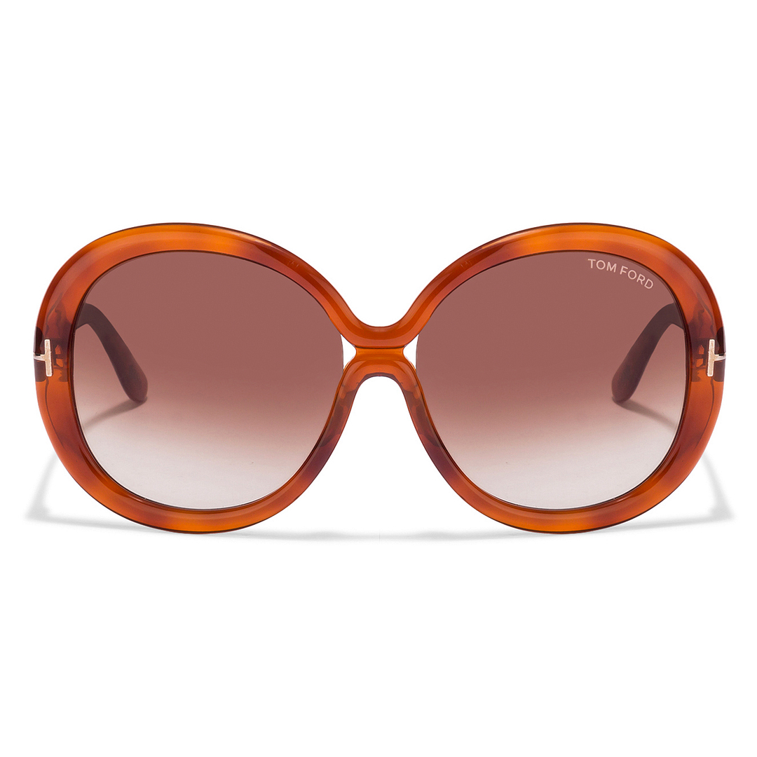 BRANDED Brown Transparent Full Rim Round left side