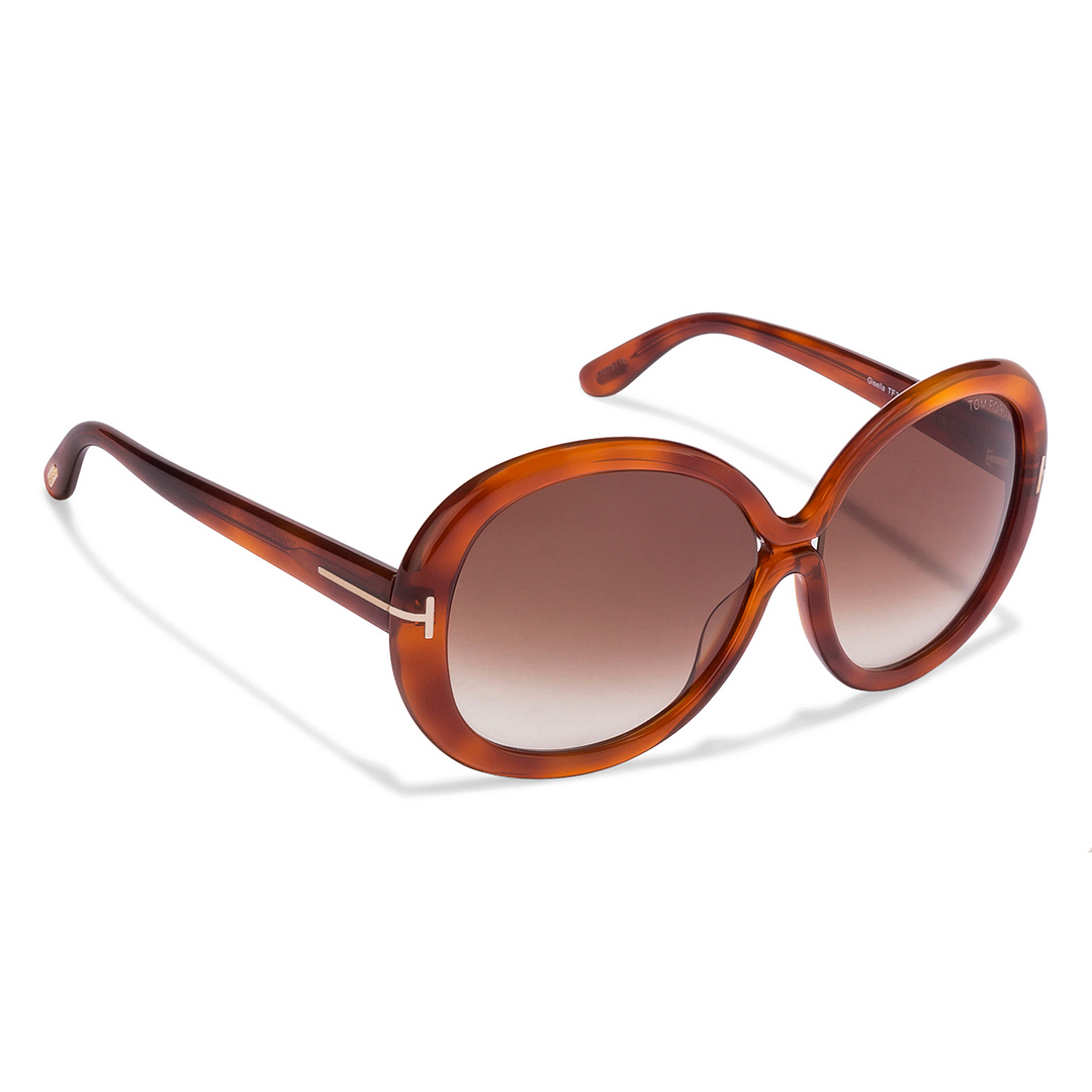 BRANDED Brown Transparent Full Rim Round right side