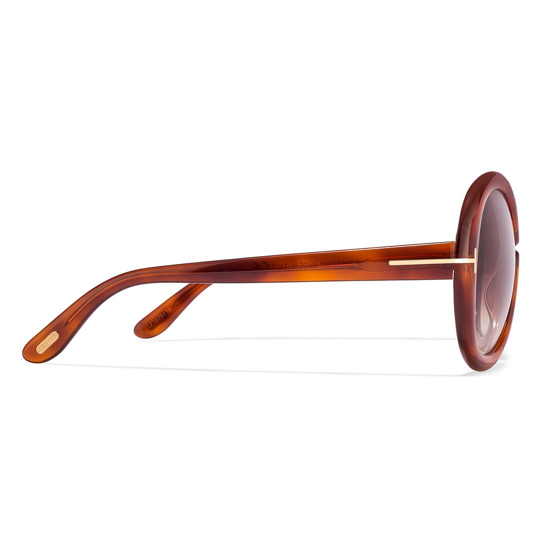 BRANDED Brown Transparent Full Rim Round left side
