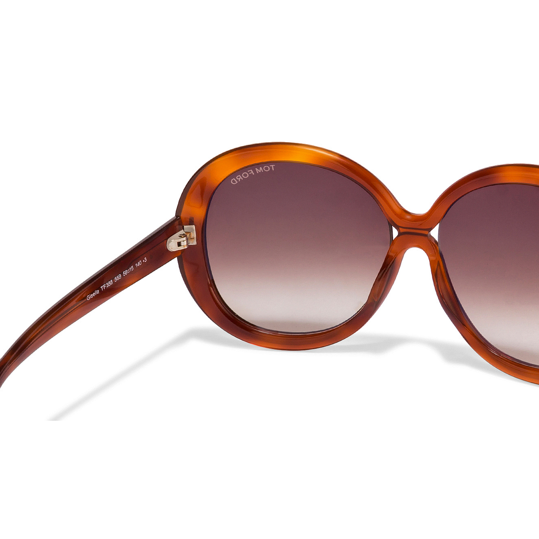 BRANDED Brown Transparent Full Rim Round right side
