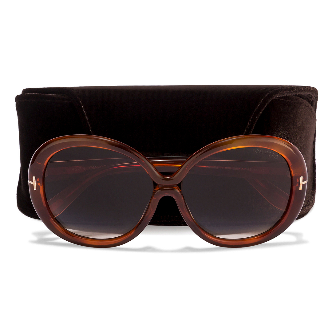 BRANDED Brown Transparent Full Rim Round right side