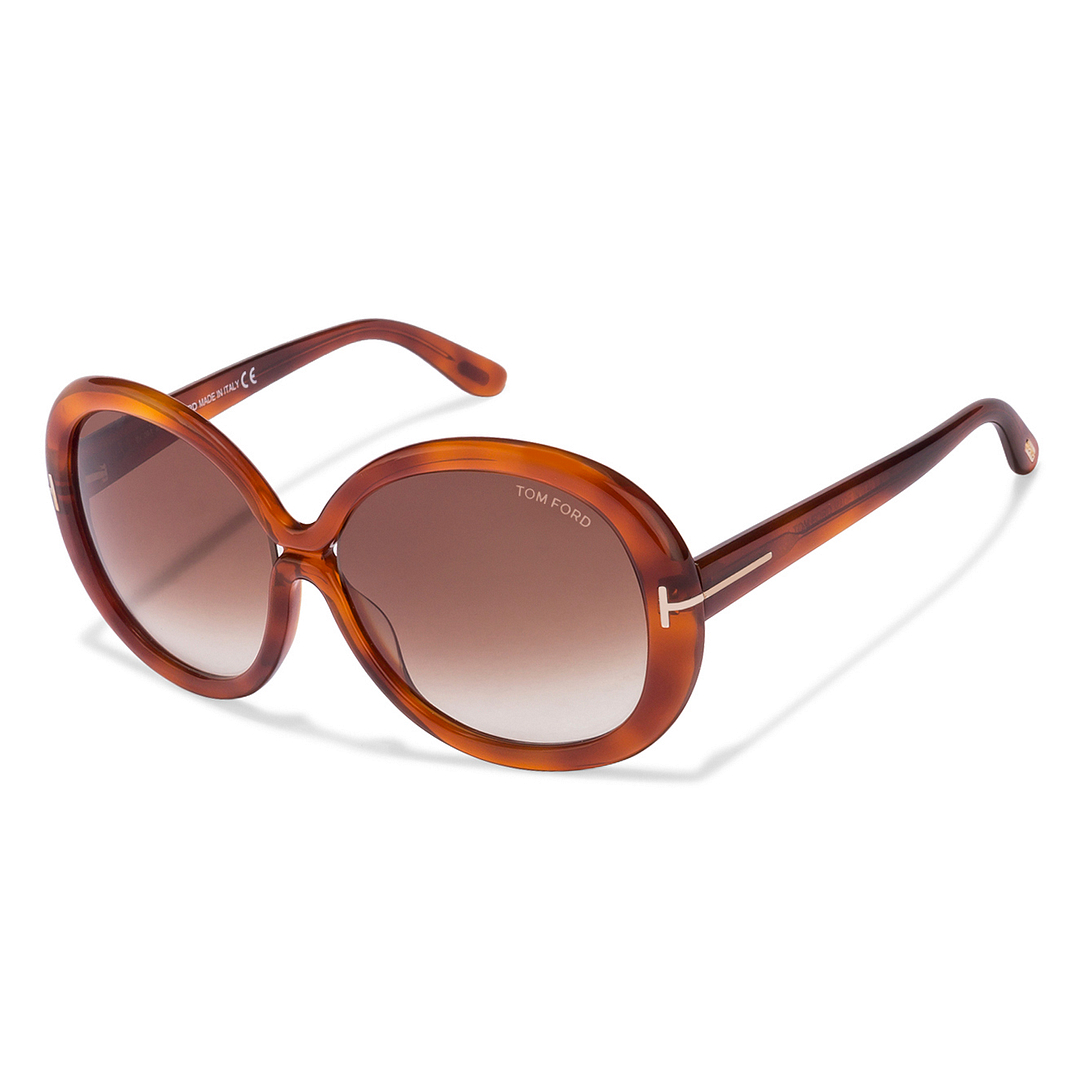 BRANDED Brown Transparent Full Rim Round left side