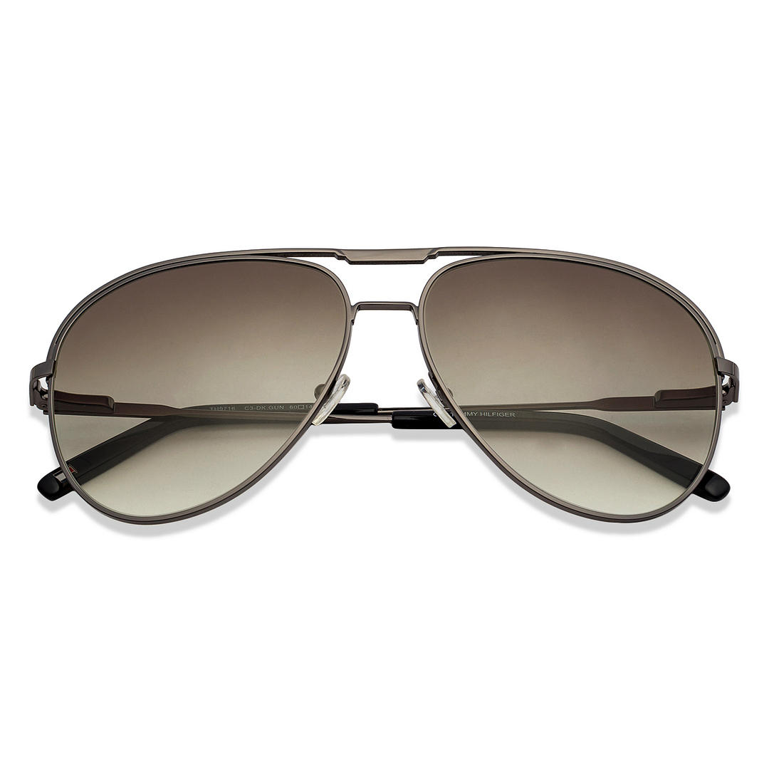Tommy Hilfiger Mid Gunmetal Full Rim Aviator right side