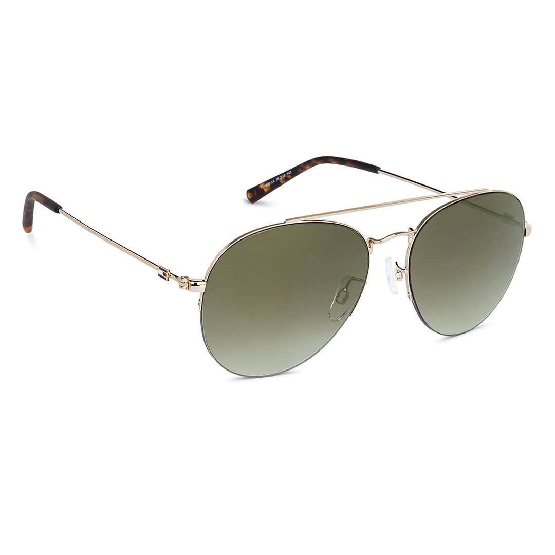 Tommy Hilfiger Gold Half Rim Aviator left side