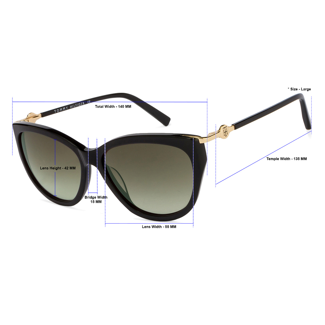 Tommy Hilfiger Black Full Rim Cat Eye left side