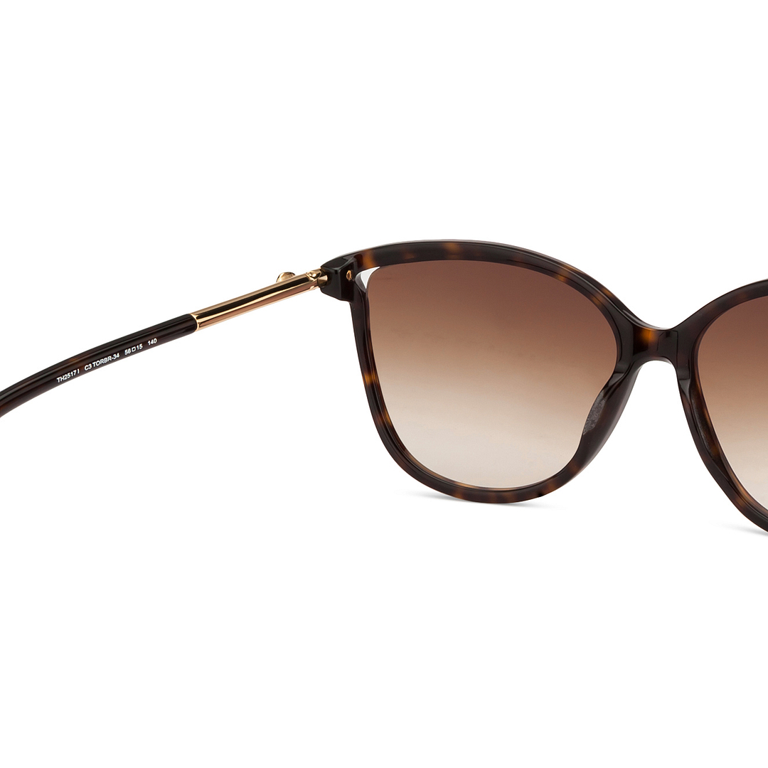 Tommy Hilfiger Gold Full Rim Cat Eye left side