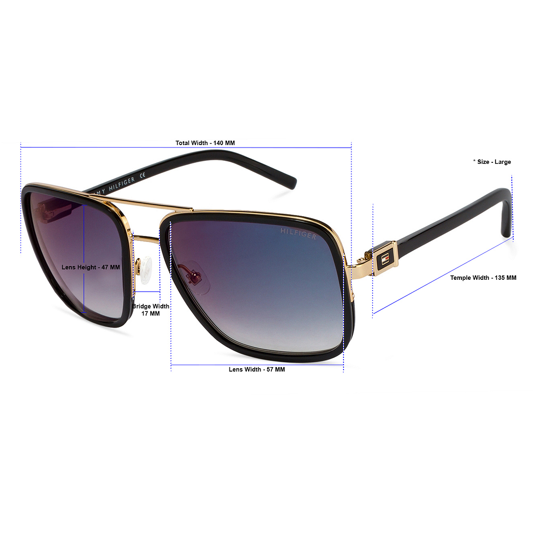 Tommy Hilfiger Gold Full Rim Square left side
