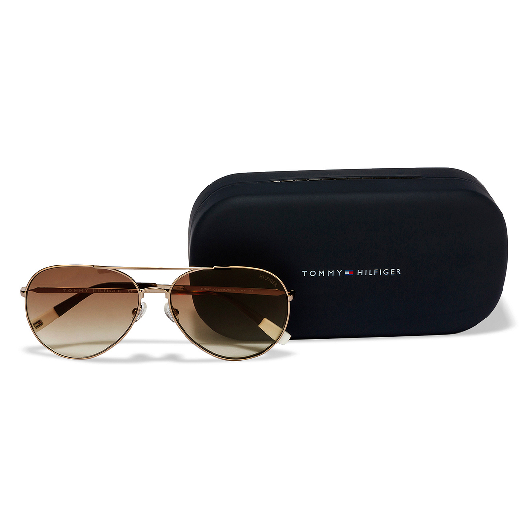 Tommy Hilfiger Gold Full Rim Aviator left side