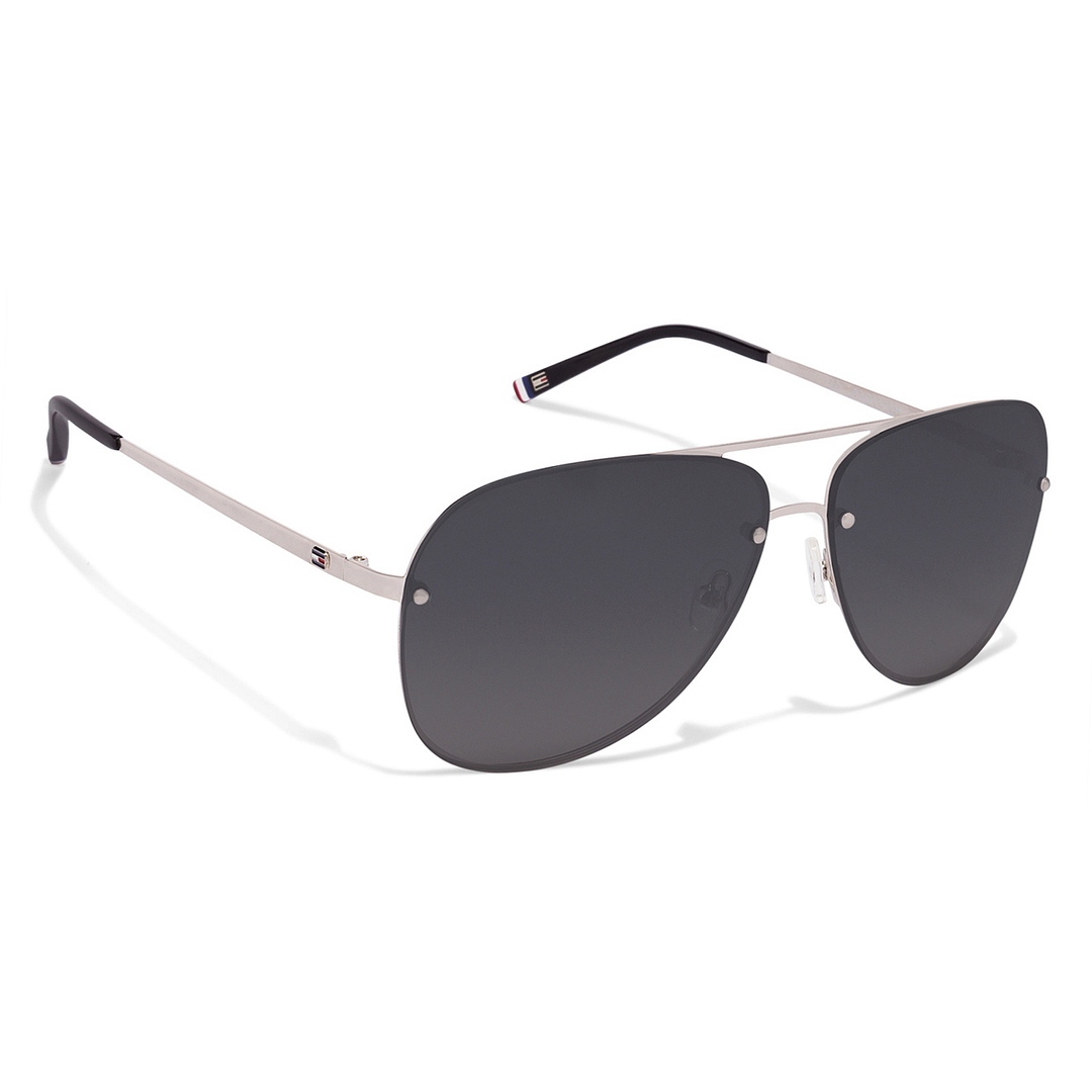 Tommy Hilfiger Silver Full Rim Aviator left side