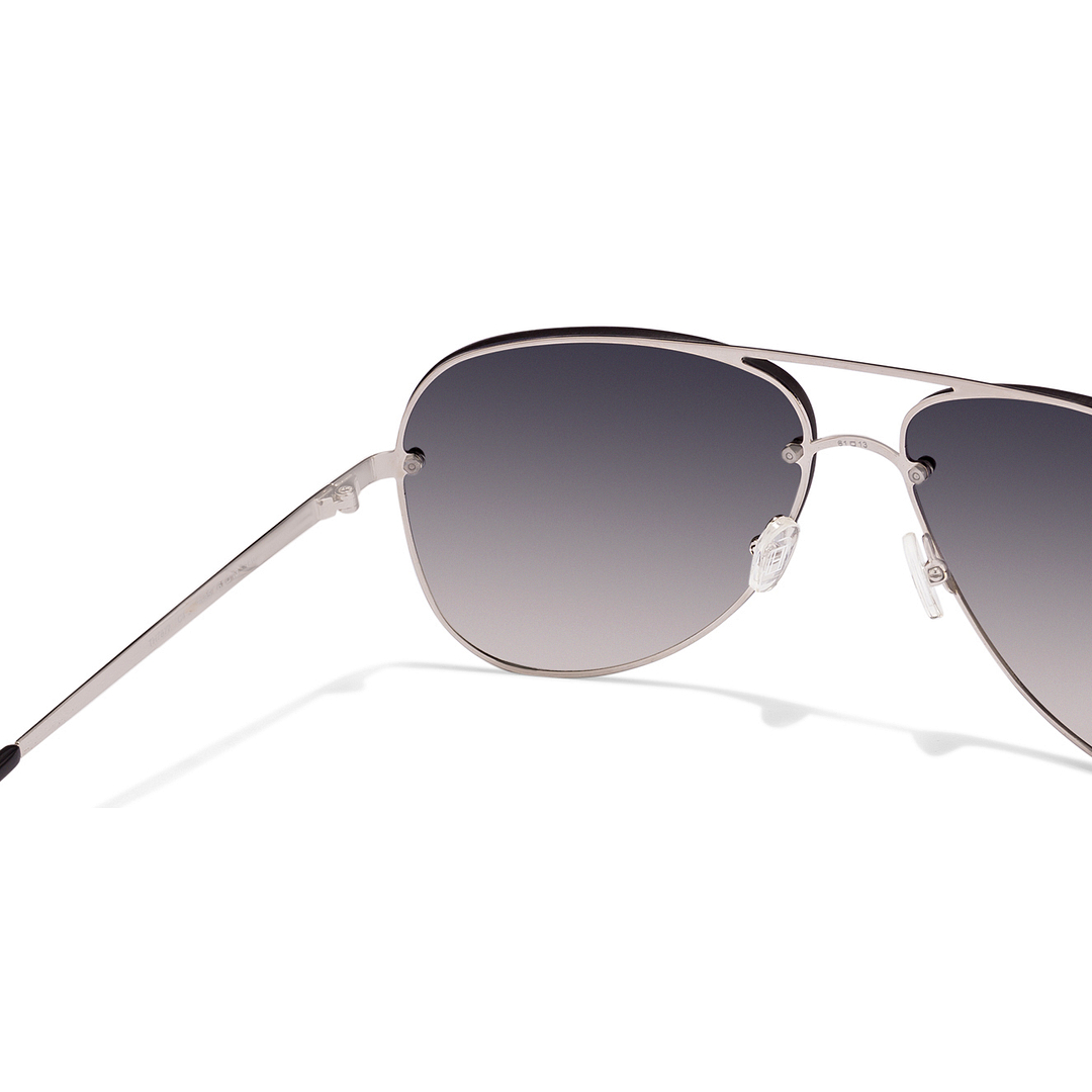 Tommy Hilfiger Silver Full Rim Aviator left side