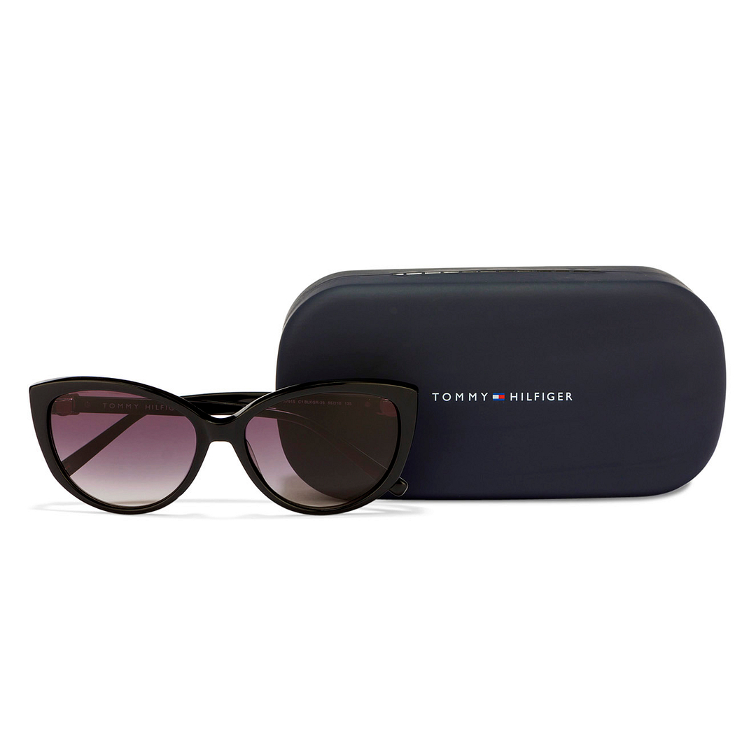 Tommy Hilfiger Black Full Rim Cat Eye left side