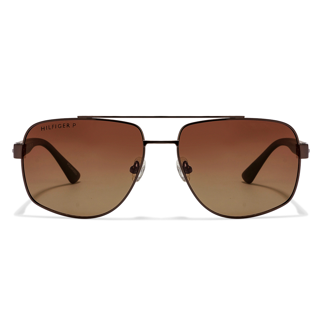 Tommy Hilfiger Light Brown Full Rim Rectangle left side